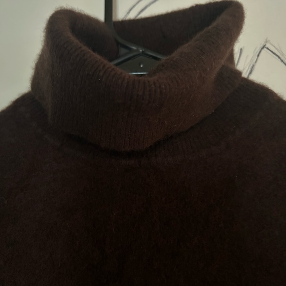 Tweeds Turtleneck Fluffy Brown Sweater XL - Picture 4 of 6
